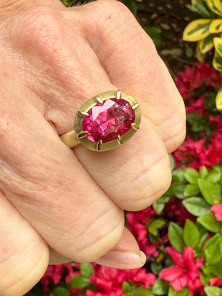 Oval Pink Tourmaline Griffen Ring