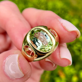 Oval Green Tourmaline and Imperial Topaz Olena Ring