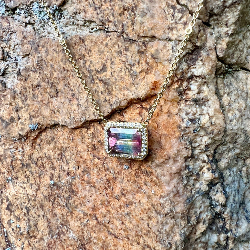 Watermelon Tourmaline Layla Necklace Lauren K Fine Jewelry NY