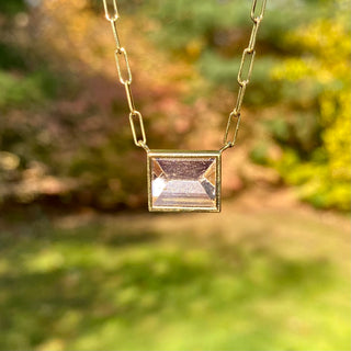 Mirror Cut Morganite Bea Necklace