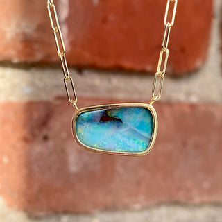 Freeform Boulder Opal Bea Necklace