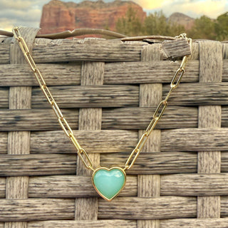 Heart Shaped Blue Opal Bea Necklace