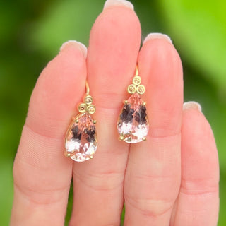 Morganite and Champagne Diamond Gracie Earrings