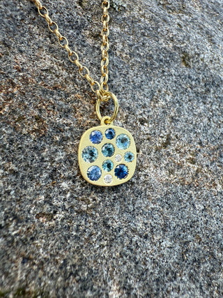 Aquamarine and Blue Sapphire Giselle Necklace
