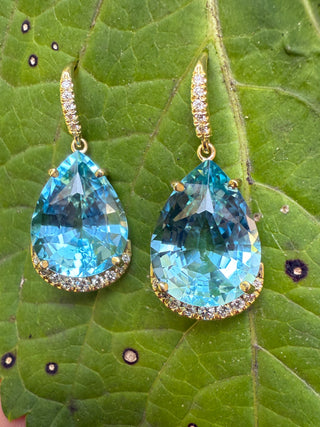 Pear Shaped Blue Topaz Lana Earrings