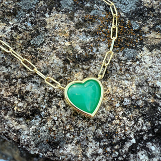 Heart Shaped Chrysoprase Bea Necklace