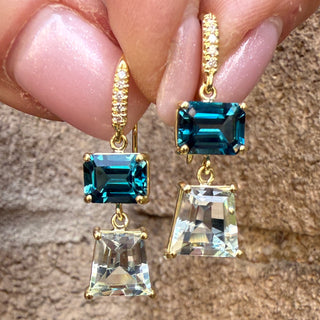 London Blue Topaz and Aquamarine Joyce Earrings