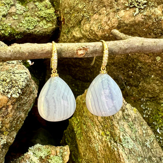 Blue Agate Briolette Joyce Earrings