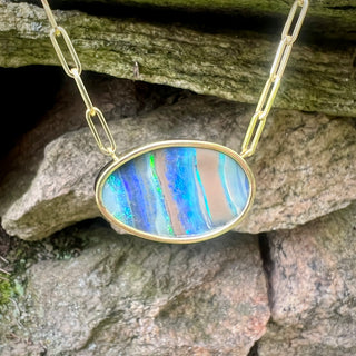 Freeform Boulder Opal Large Bea Necklace