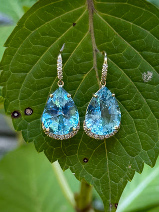 Pear Shaped Blue Topaz Lana Earrings