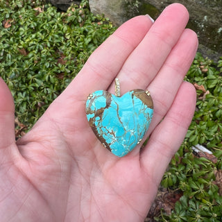 Heart Shaped Matrix Turquoise Starlet Pendant