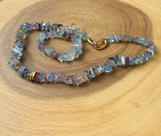 17" Mixed Beryl and Tourmaline Beaded Necklace