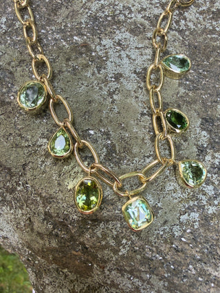 Green Tourmaline Crown Necklace
