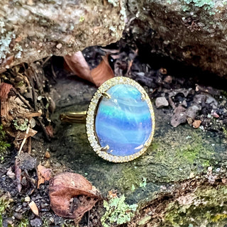 Freeform Boulder Opal Ring