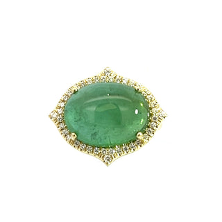 Oval Cabochon Green Tourmaline Jordan Ring