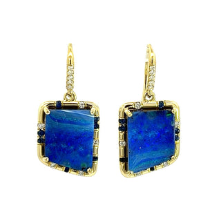 Boulder Opal and Sapphire Sprinkle Earrings