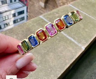Emerald Cut Sapphire Carnival Bangle