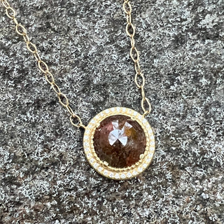 Round Rustic Brown Diamond Isabella Necklace