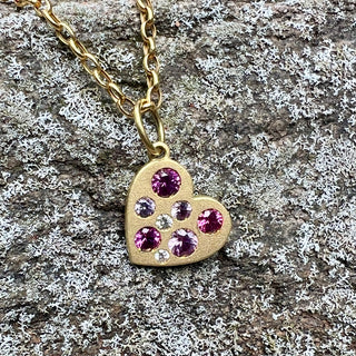 Pink Sapphire Heart Shaped Giselle Necklace