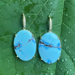 Oval Kazakhstan Turquoise Joyce Earrings