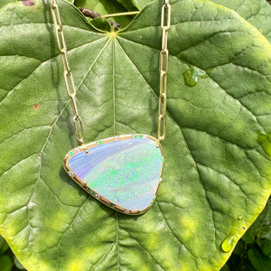 Lightning Ridge Opal and Emerald Sprinkle Necklace