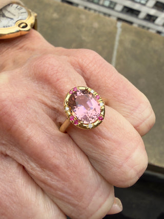 Pink Tourmaline and Pink Sapphire Sprinkle Ring