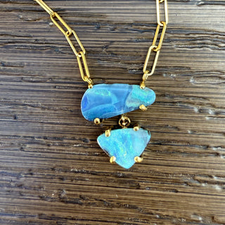 Boulder Opal Double Drop Necklace