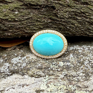 Sleeping Beauty Turquoise Flower Impression Ring