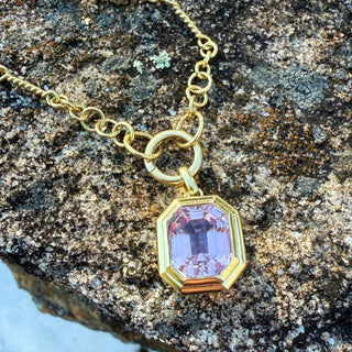 Emerald Cut Kunzite Revival Pendant