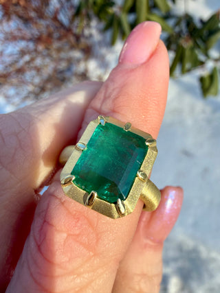 Emerald Cut Emerald Griffen Ring