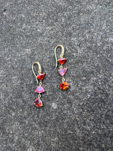 Geometric Shape Pink and Orange Sapphire Joyce Earrings