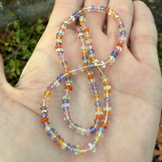 18" Smooth Multicolored Sapphire Beaded Necklace