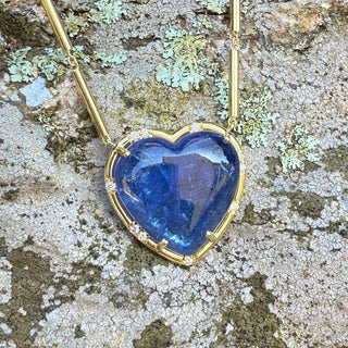 Cabochon Tanzanite Heart Shaped Sprinkle Necklace