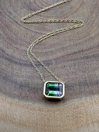 Watermelon Tourmaline Small Bea Necklace