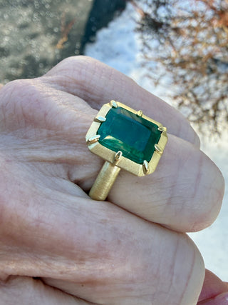 Emerald Cut Emerald Griffen Ring