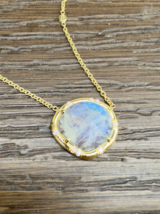 Rainbow Moonstone Sprinkle Necklace