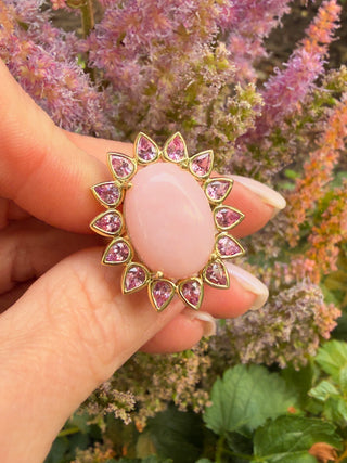 Pink Opal and Pink Sapphire Blossom Ring