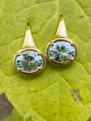 Oval Aquamarine Kindle Earrings