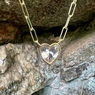 Heart Shape Morganite Bea Necklace