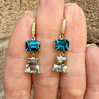 London Blue Topaz and Aquamarine Joyce Earrings