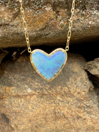 Heart Shaped Opal Sprinkle Necklace