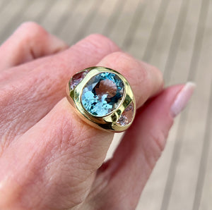 Aquamarine and Morganite Olena Ring