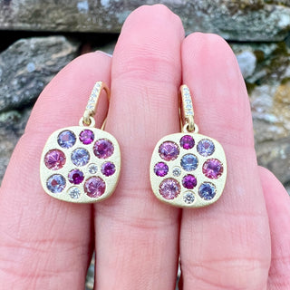 Pink Tourmaline, Spinel and Garnet Giselle Earrings