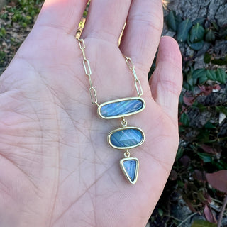 Triple Boulder Opal Bea Necklace