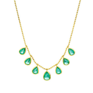 Pear Shaped Emerald Bali Necklace