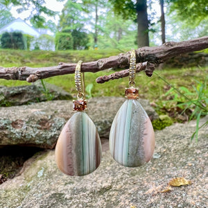 Tourmaline and Briolette Jasper Joyce Earrings