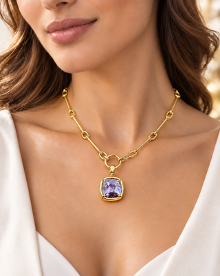 Cushion Cut Amethyst Kindle Pendant