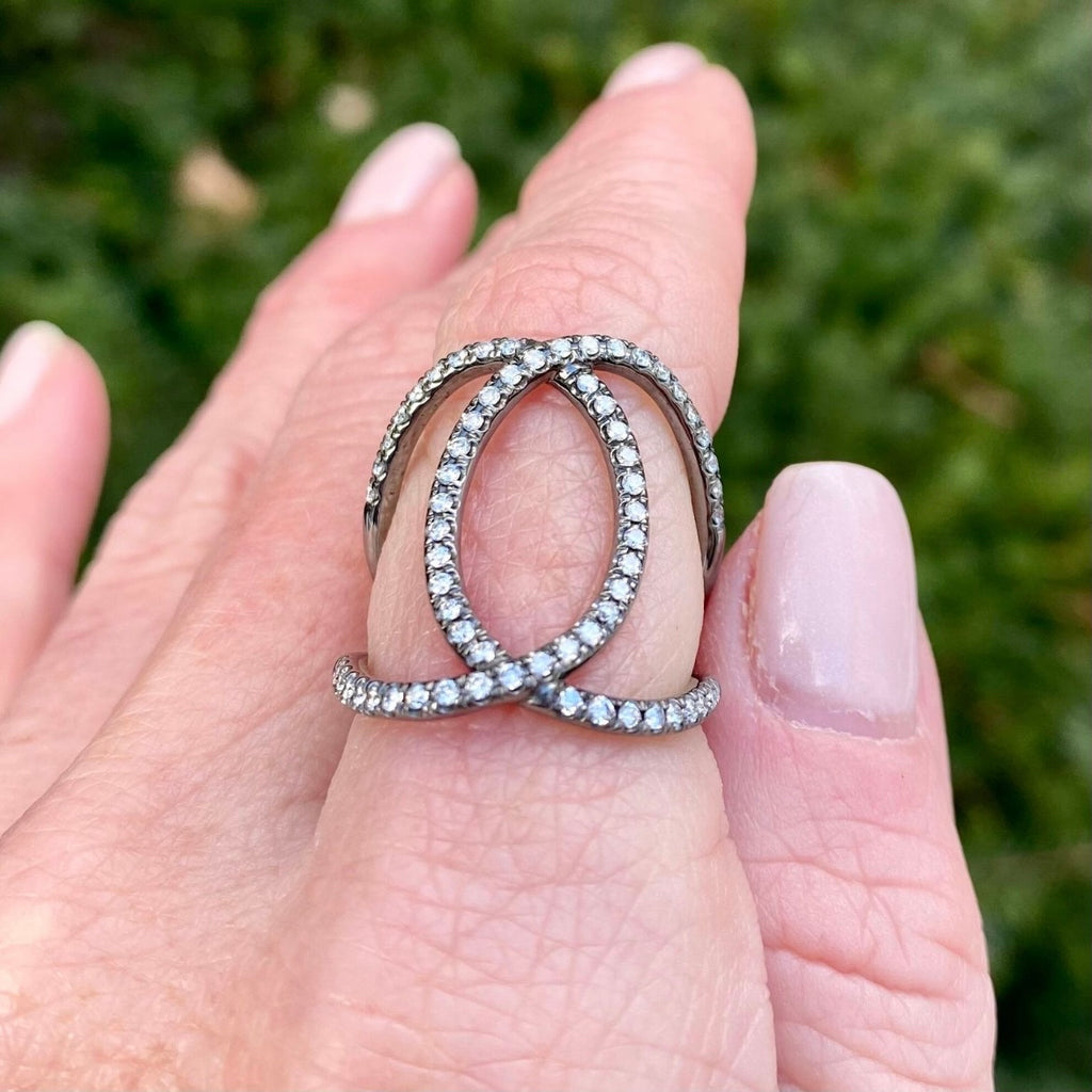 Blackened Gold Fortitude Ring Lauren K Fine Jewelry NY