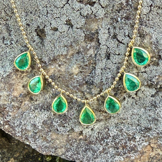 Pear Shaped Emerald Bali Necklace