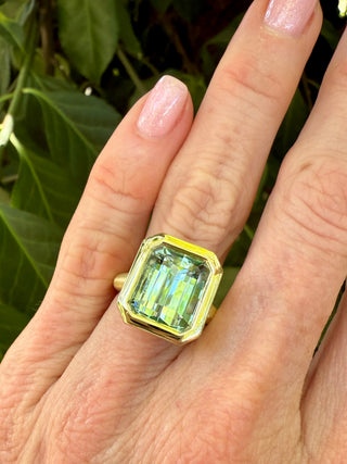 Emerald Cut Aquamarine Lisette Ring